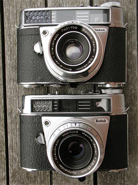early and late Kodak Retina Automatic III 35mm rangefinder cameras