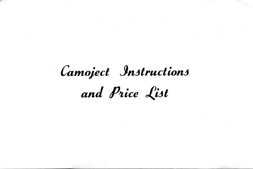 Camoject instructions & price list