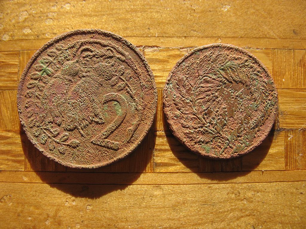 one and two-cent pieces