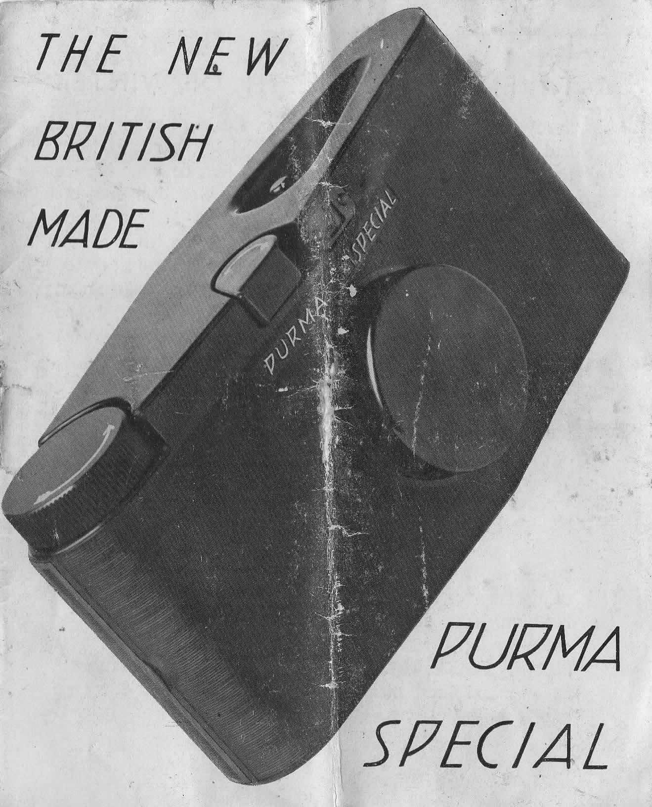 Purma Special bakelite camera instructions