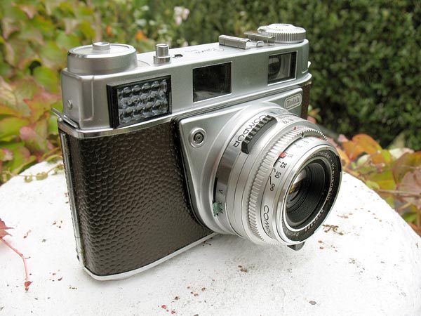 Kodak Retina IIIS 35mm rangefinder camera with brown leatherette